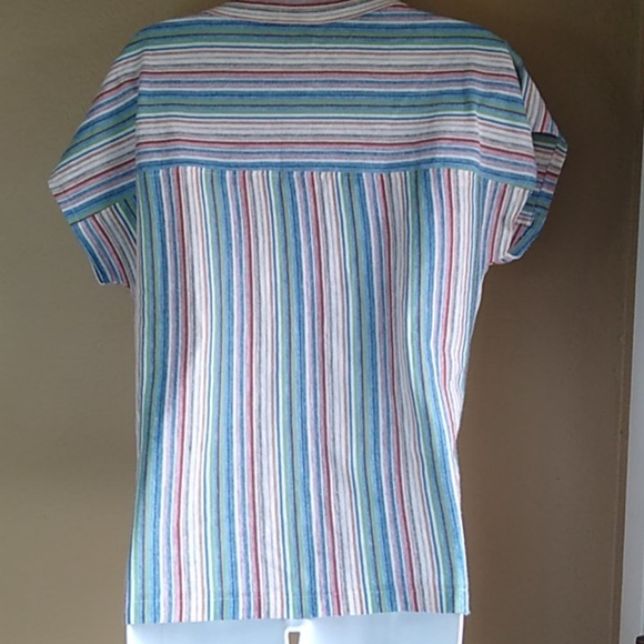 Vintage Basic Striped Shirt Single Stitch M - Picture 7 of 7